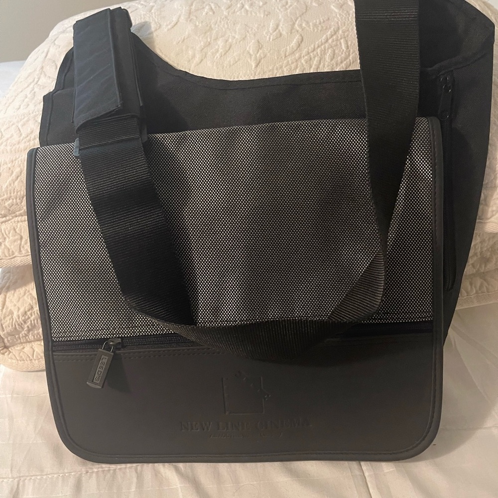 New Line Cinema Black and Gray Men's Messenger Bag by Leed’s.